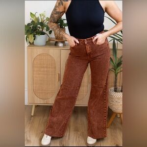 NWT Judy Blue High Waist Garment Dyed In “pumpkin spice” Jeans